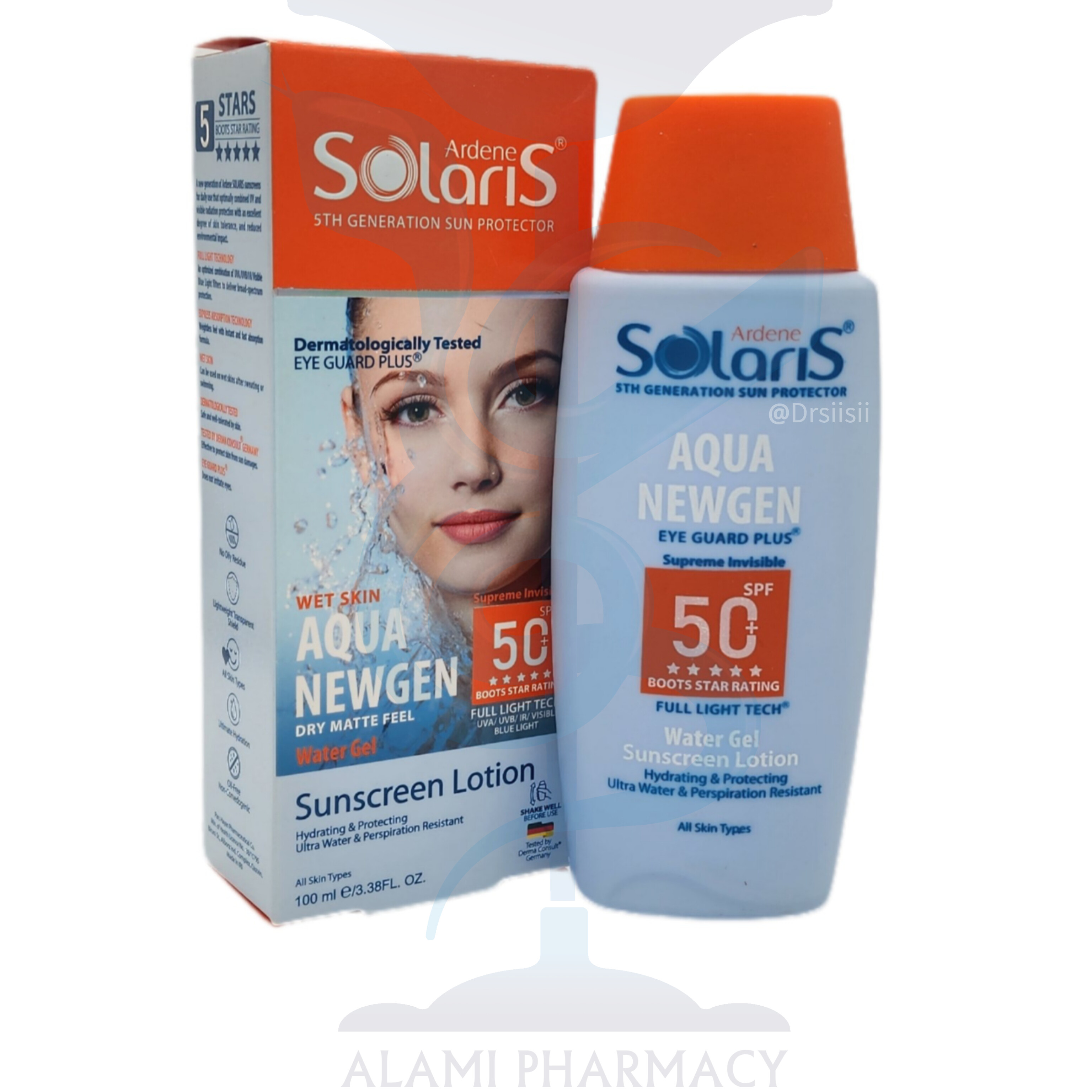 لوسیون ضد آفتاب فاقد چربی SPF50 آکوا نیوژن سولاریس آردن 100 میلی لیتر