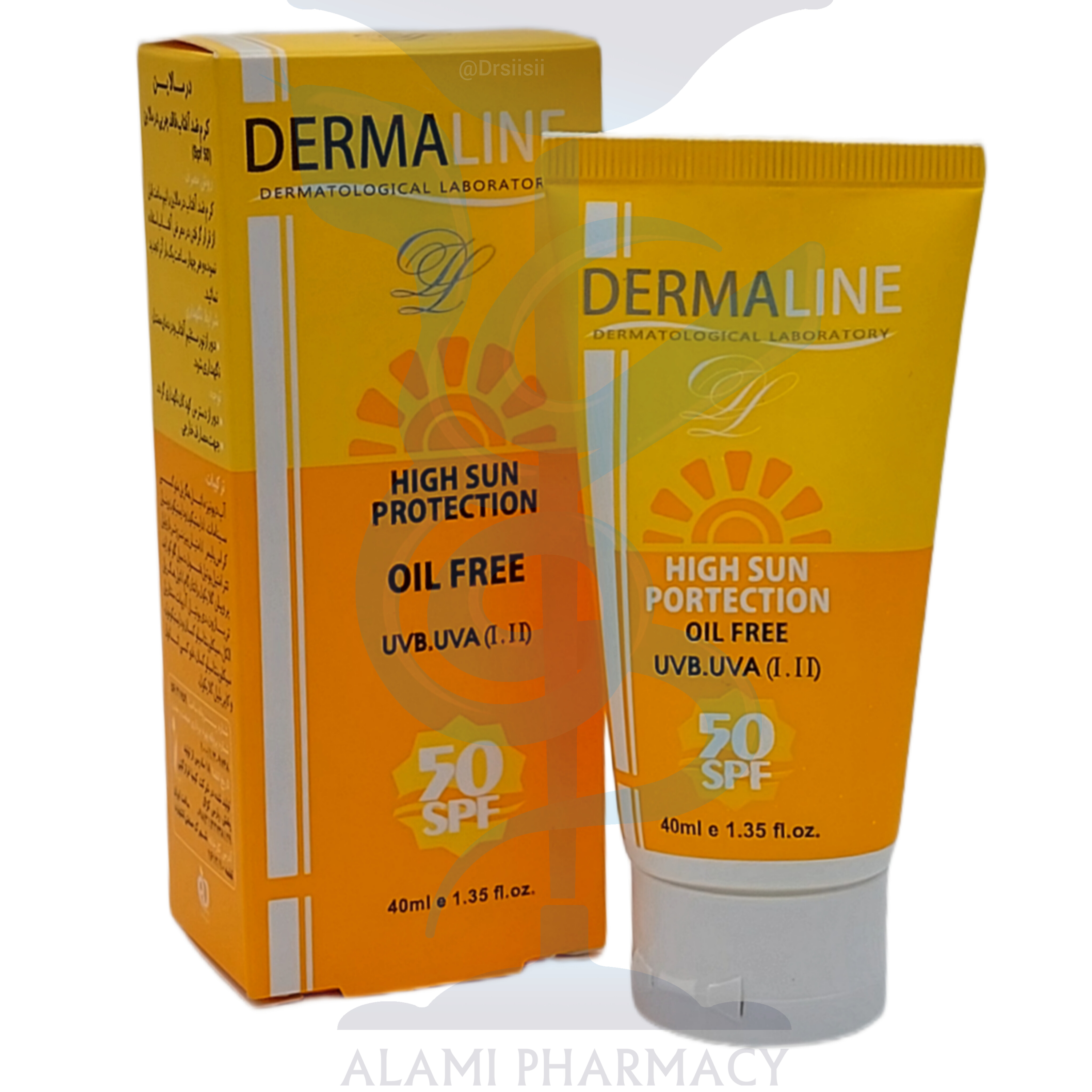 کرم ضد آفتاب پوست چرب درمالاين Spf 50