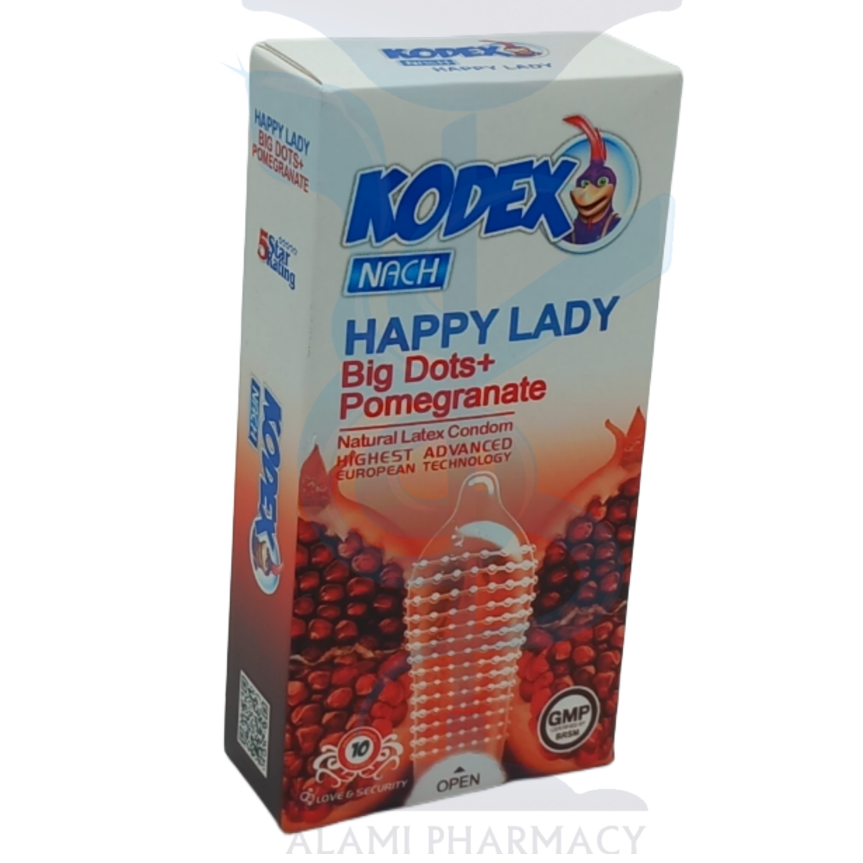 کاندوم خاردار بسیار درشت هپی لیدی کدکس بسته 10 عددی
