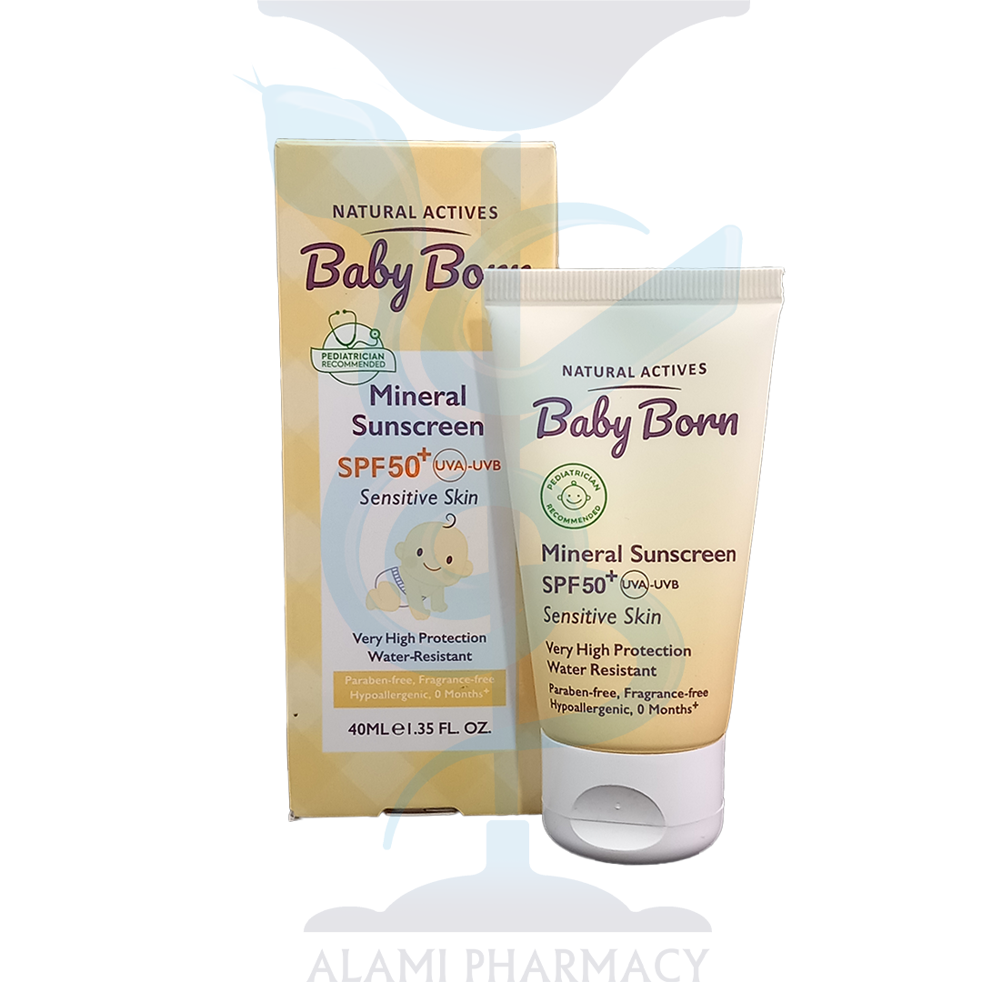 ضدآفتاب کودک مینرال بیبی برن SPF 50 حجم 40 میل