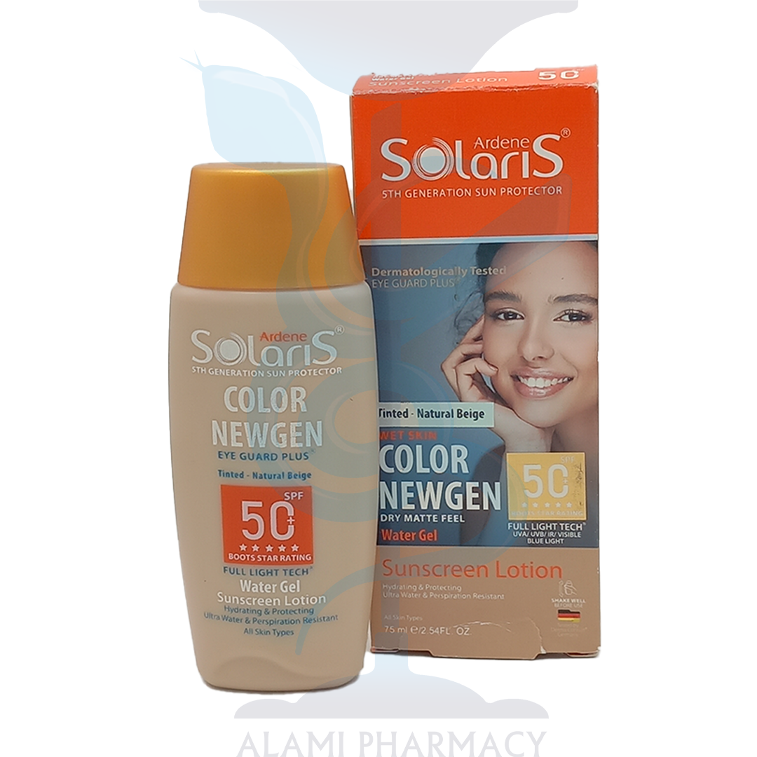 لوسیون ضد آفتاب فاقد چربی بژ طبیعی کالر نیوژن آردن سولاریس Spf 50 حجم 75 میل مناسب انواع پوست