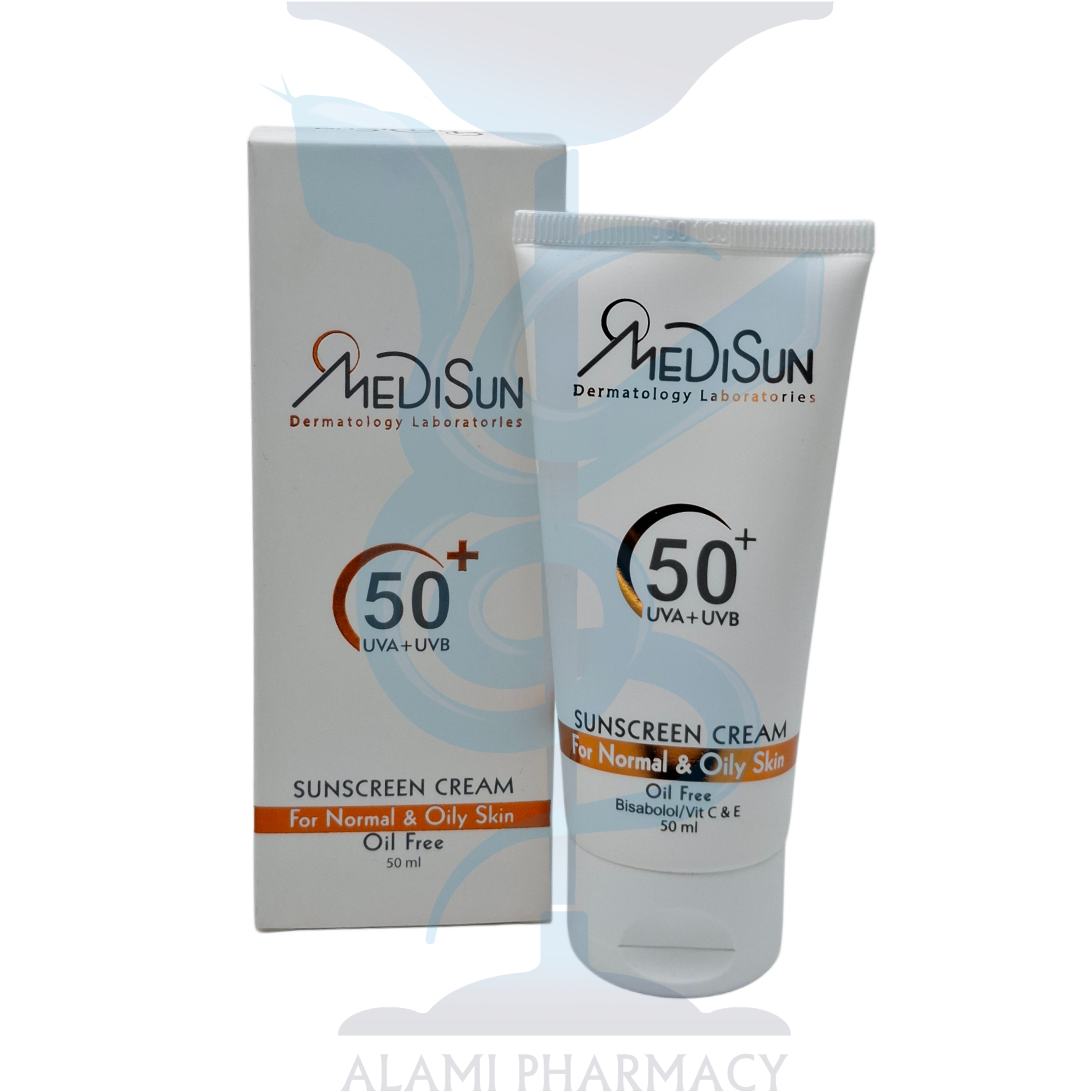 کرم ضدآفتاب بی رنگ فاقد چربی پوست معمولی و چرب مدیسان SPF 50 حجم 50 میل